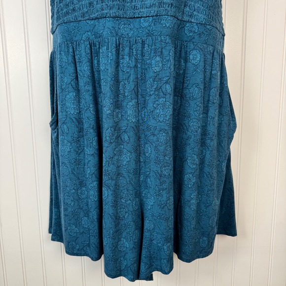 Torrid Smocked Tube Romper Legion Blue Floral Plus Size 1X 14-16 NWT 43625951 - Picture 4 of 15